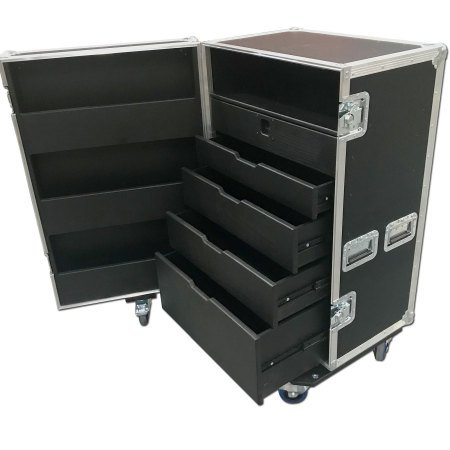 5 Drawer Backline Tool Flightcase With Storage Compartment